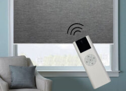 Рулонные шторы с электроприводом WiFi из ткани Лина