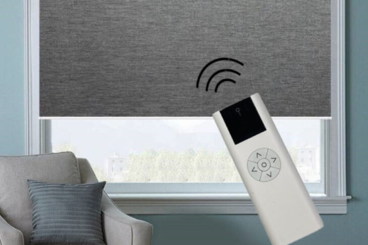 Рулонные шторы с электроприводом WiFi из ткани Лина